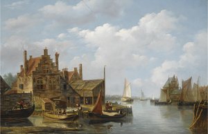 川辺の村の風景 作： フランス・ヤコブス・ファン・デン・ブレイク