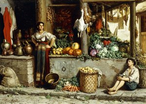 野菜市場;野菜市場、1874 作： Frans Meerts