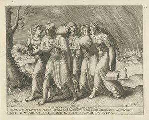 ロトはソドムを去る 復讐と慈悲を込めて（オブジェクトのタイトル） Geschiedenis van Lot (シリーズタイトル) 作： Frans Menton