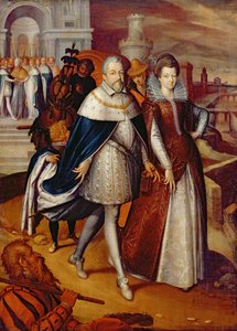 フェルディナンド1世（1549-1609）の肖像トスカーナ大公と彼の姪マリー（1573-1642）、アンリ4世の将来の妻 作： Frans Pourbus the Younger