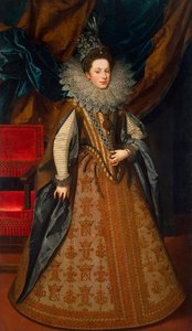 サヴォイアのマーガレットの肖像、1589-1655年、マントヴァとモンフェラット公爵夫人、1608年。 作： Frans Pourbus the Younger