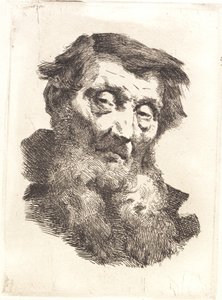 2 つに分かれた灰色のあごひげを生やした老人 作： Frans Schwartz