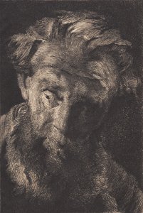 横を向いているひげを生やした老人 作： Frans Schwartz