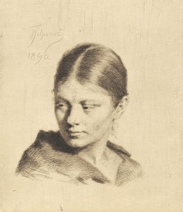 横を見る若い女の子 作： Frans Schwartz