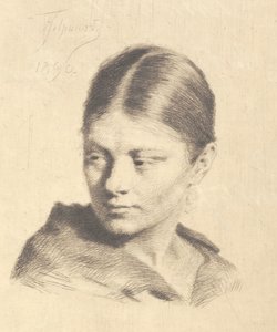 横を見る若い女の子 作： Frans Schwartz