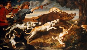 イノシシ狩り 作： Frans Snyders or Snijders