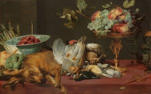 小さなゲームと果物のある静物 作： Frans Snyders or Snijders