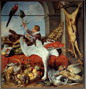 オフィスの内部 狩猟の静物図 フランツ・スナイダーズ（1579-1657）の絵画 17世紀 日。2,26x2,36 m Caen, Musee des Beaux Arts 作： Frans Snyders or Snijders