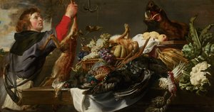 ハンツマンのいる静物、1615年頃 作： Frans Snyders or Snijders