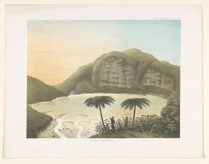 西ジャワのクレーター湖カワ・プティ カワ パトエハ (オブジェクトのタイトル) Atlas to work Java (オブジェクトに関するシリーズ タイトル) Java の作品に属する 11 の絵のように美しい景色を含むプレートのアトラス、その外観、植生、および内部構造 (s 作： Frans Wilhelm Junghuhn
