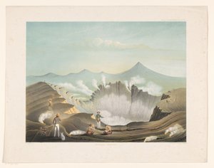 西ジャワのグントゥール火山 Gunong Guntur (オブジェクトのタイトル) Atlas to work Java (オブジェクトに関するシリーズ タイトル) Java の作品に属する 11 の絵のように美しい景色を含むプレートのアトラス、その外観、植生、および内部構造 (シリーズ t 作： Frans Wilhelm Junghuhn