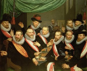 サン・ホルヘの市民警備隊の将校と副官の晩餐会 作： Frans de Grebber