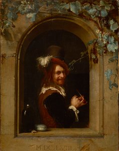 Homme avec une pipe a une fentre - 窓辺でパイプを持つ男」Mieris, Frans van Mieris de Oudere ou l