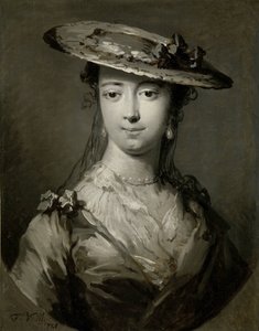 若い女性の頭 若い女性の頭 作： Frans van der Mijn (signed by artist)