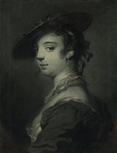 若い女性の肖像、胸像（油彩・キャンバス） 作： Frans van der Mijn