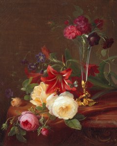 花と花瓶のアレンジメント 作： Frants Diderik Boe