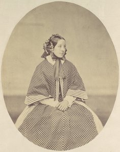 [ドットドレスの若い女性]、1850年代から60年代。 作： Franz Antoine