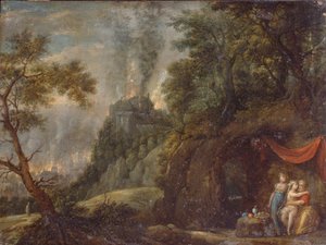 ロトと娘たち、1720年代 作： Franz Anton Hartmann