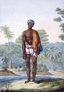 「ヒンドゥー教徒、またはその方法、衣装、儀式の説明」のヘビキャッチャー、c.1808-12（色のエッチング）