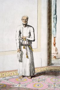 「ヒンズー教徒、または彼らの作法、衣装、儀式の説明」の頭の召使い、c.1808-12（カラーエッチング） 作： Franz Balthazar Solvyns