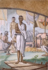 「ヒンドゥー教徒、またはその作法、衣装、儀式の説明」のワインメーカーとディーラー、c.1808-12（カラーエッチング）