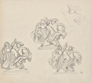 ノイティシャインの農民の噴水のデザイン 作： Franz Barwig d. Ä.