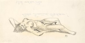 裸で横たわる 作： Franz Barwig d. Ä.
