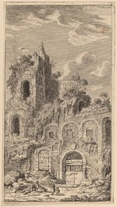サン ジョヴァンニ ラテラーノの旧市街の城壁の断片 作： Franz Edmund Weirotter