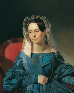 青いドレスの女性 作： Franz Eybl