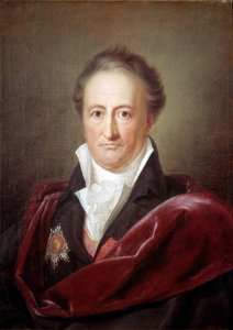 ドイツの作家、ヨハン・ヴォルフガング・ゲーテ（1749-1832）の肖像。フランツ・ファン・クーゲルゲン（1772-1820）の絵画