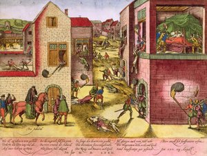 1572年の聖バーソロミュー虐殺の時のガスパルド2世デコリニー提督（1519-72）の死（bwについては158612を参照）