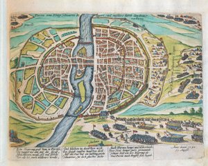 パリを包囲するナバラ王、1590年8月、フランツ・ホーゲンベルク作、エングレーヴィング 作： Franz Hogenberg