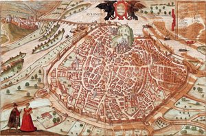 フランス・アヴィニョンの地図（彫刻 作： Franz Hogenberg