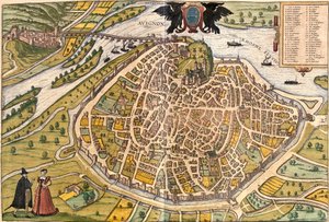 フランス、アヴィニョンの平面図（エッチング 作： Franz Hogenberg