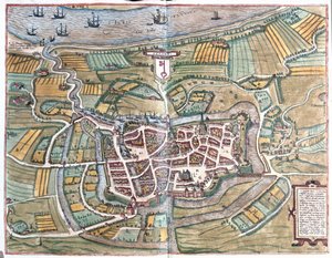 ドイツ・エルベ川下流のシュタード（彫刻作品 作： Franz Hogenberg