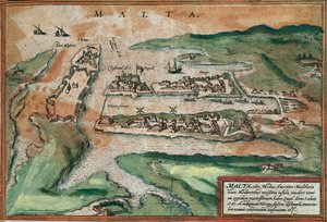 マルタ共和国の眺め（エングレービング 作： Franz Hogenberg