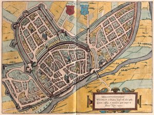 ドイツ、ノルトライン・ヴェストファーレン州のヴェーゼル（彫刻 作： Franz Hogenberg