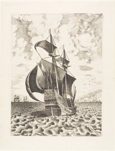 The Sailing Vessels より、港に向かって帆走する武装した 4 人のマスター 作： Franz Huys