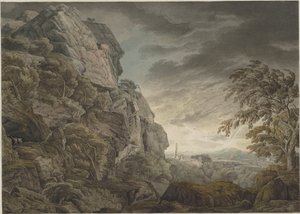 雷雨の中の英雄的な風景、c. 1790年。 作： Franz Innocenz Josef Kobell