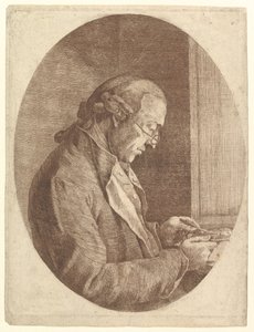 肖像画のミニチュアをスケッチするアーティストの肖像画、1799年。 作： Franz Jakob Josef Ignatz von Predl