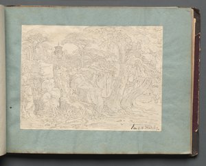 ローマとその周辺の景色を含むアルバム、風景研究、36aページ：ローマの景色。 作： Franz Johann Heinrich Nadorp