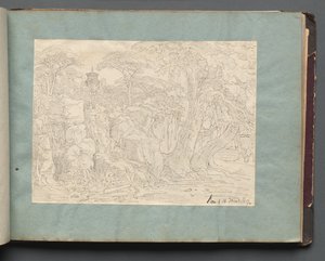 ローマとその周辺の景色を含むアルバム、Landscape Studies、36aページ: Roman View 作： Franz Johann Heinrich Nadorp