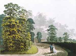 ハインリッヒジョセフシュッツ（1760-1822）によって刻まれたケンジントンガーデンズの宮殿の側面図、パブ。 1798 by Ackermann（アクアチント） 作： Franz Joseph after Manskirch