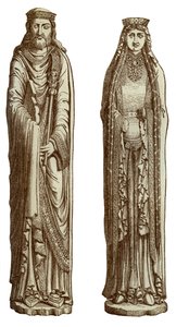 クロービス1世とその妻のクロチルド、12世紀、1870 作： Franz Kellerhoven