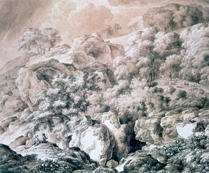 森の風景、1799 作： Franz Kobell