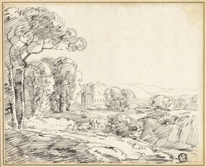 風景、公園の中の家 作： Franz Kobell