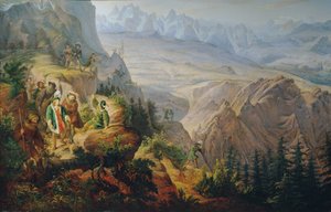 アイベックスを狩る皇帝マクシミリアン 1 世 (?) 作： Franz Krammer