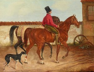 馬を引く騎手と犬（フランツ・クリューガーに基づく） 作： フランツ・クルーガー
