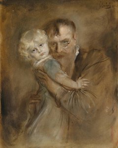 娘マリオンとの自画像 作： Franz von Lenbach