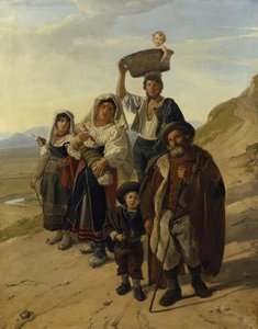 アルバーノのイタリア農民たち」（油彩・キャンバス 作： Franz Ludwig Catel